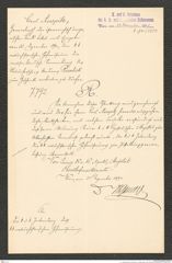 k.k. naturhistorisches Hofmuseum, Intendanzakten 1885-1896 (Hauer), Aktenzahl Z.745/1890, Seite 1